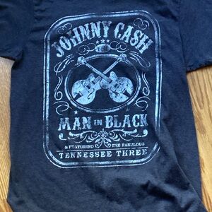 Ash 'Johnny Cash Man in Black' Graphic Tee - Black